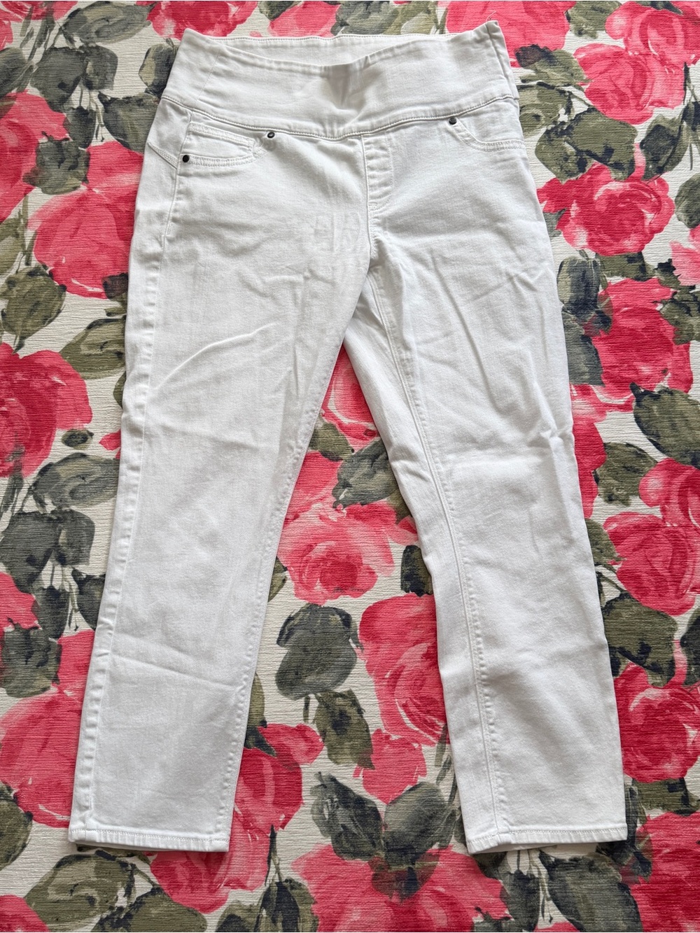 SPANX White High-Rise Stretch Crop Jeggings